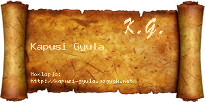 Kapusi Gyula névjegykártya