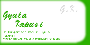 gyula kapusi business card